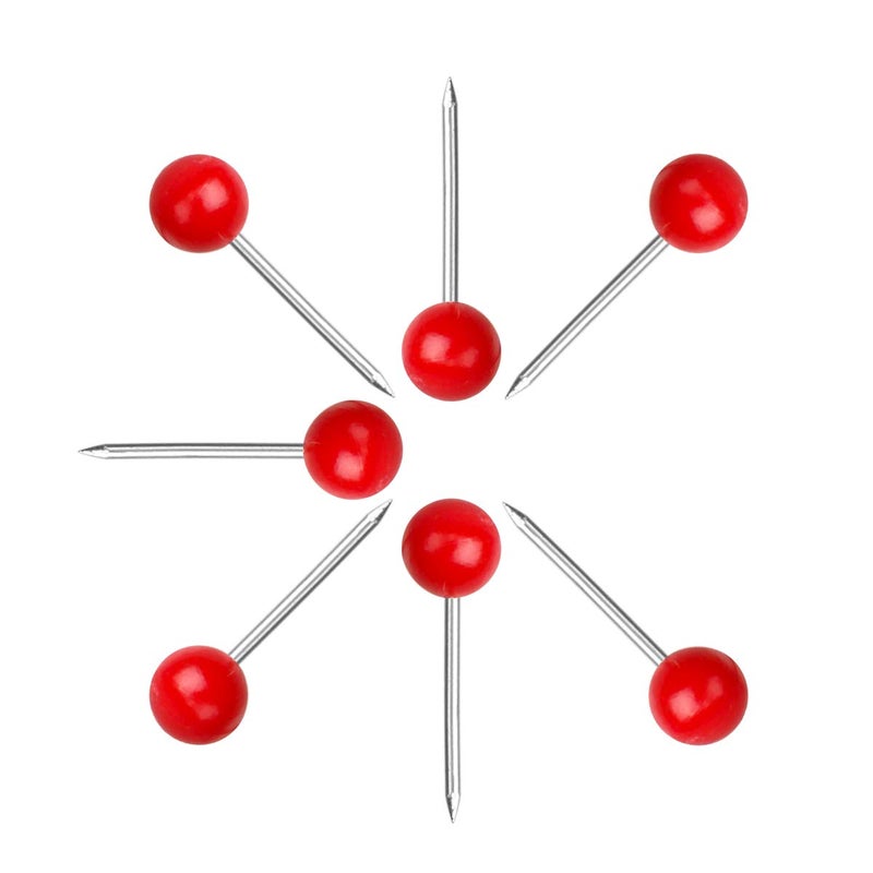 Yalis Push Pins Map Tacks 1/8-Inch Assorted Color Beads Head Map Marking Push Pins,500-count (Red) - Image 2